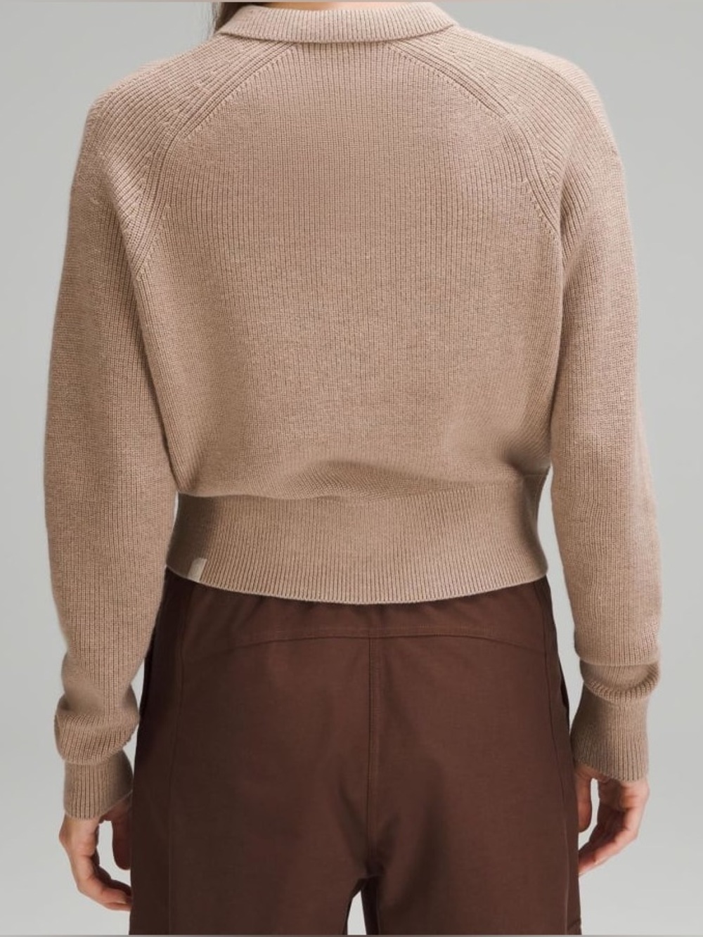Lululemon Collared Merino Wool-Blend Sweater Heathered Beech Wood Size XS - Picture 2 of 12